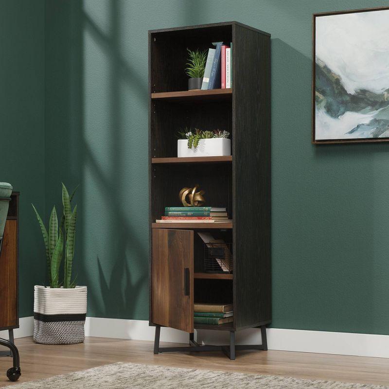 60'' Adjustable Black & Brew Oak Industrial Bookcase with Doors