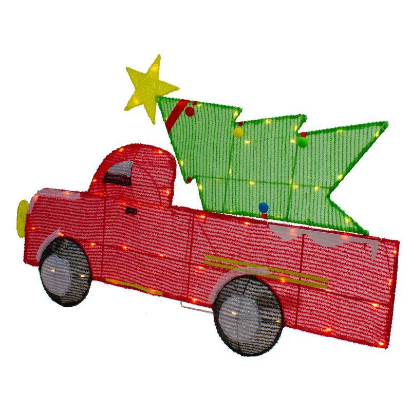 Northlight 36" LED Lighted Red Truck with Christmas Tree Outdoor Decoration