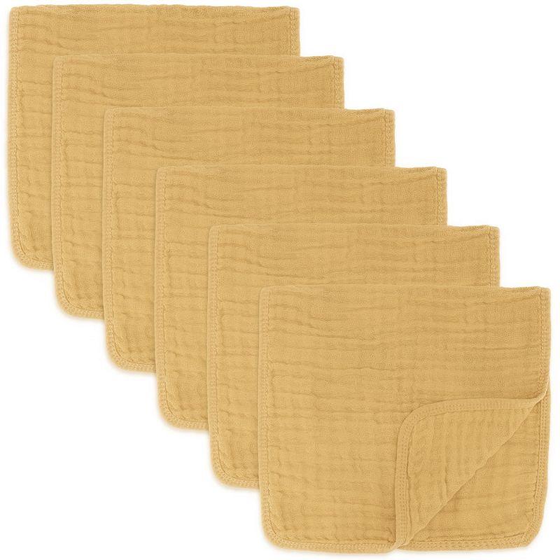 Turmeric 6-Pack Extra Absorbent 100% Cotton Muslin Burp Cloths