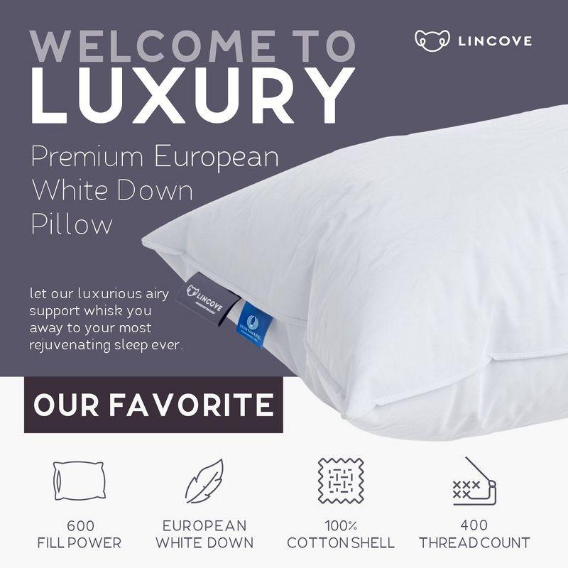 Lincove® Lincove European Down Venus Pillow - German Down, 600 Fill Power - Made in Canada