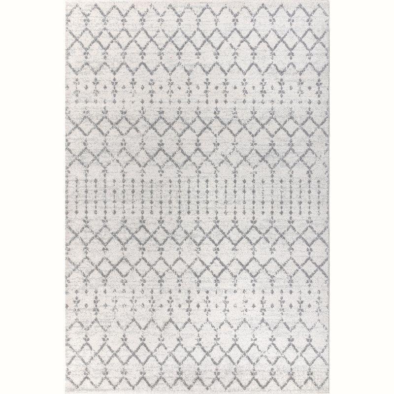 JONATHAN Y Moroccan HYPE Boho Vintage Diamond Cream/Gray 4 ft. x 6 ft. Area Rug