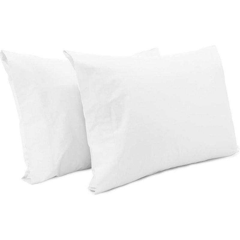 Superity Linen Queen Pillow Cases  - 2 Pack - 100% Premium Cotton - Open Enclosure - White
