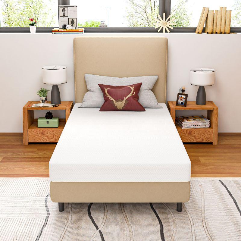 Twin 6" White Gel Memory Foam Mattress with Bamboo Charcoal