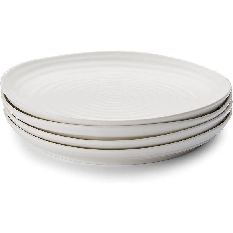 Handcrafted White Porcelain 9.25" Salad/Dessert Plates, Set of 4