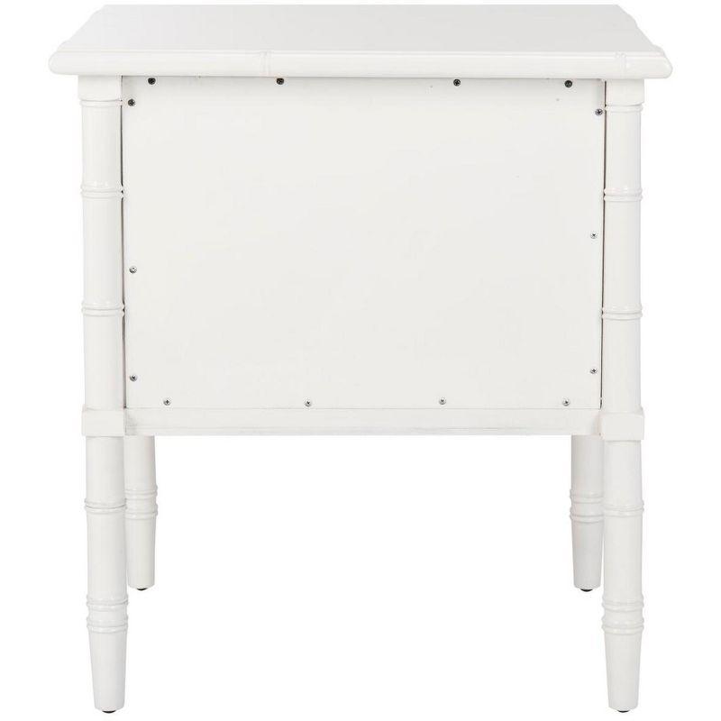 White Bamboo 2-Drawer 25" Transitional Nightstand