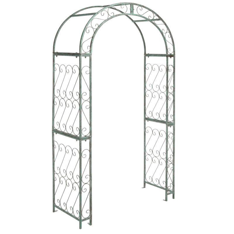 Pagan 48.5'' W x 18.5'' D Iron Arbor in Green