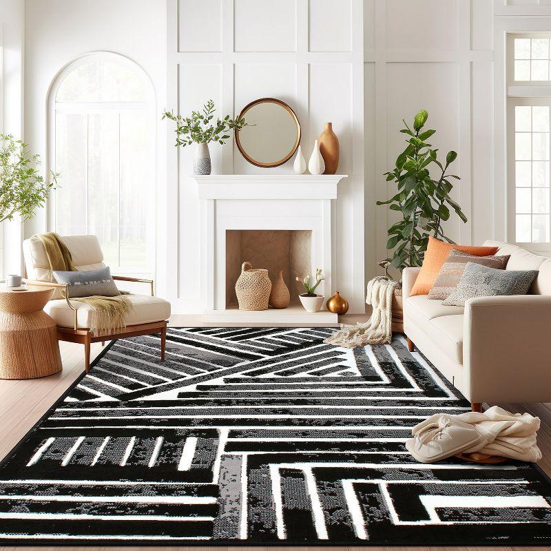 World Rug Gallery Contemporary Stripe Design Area Rug