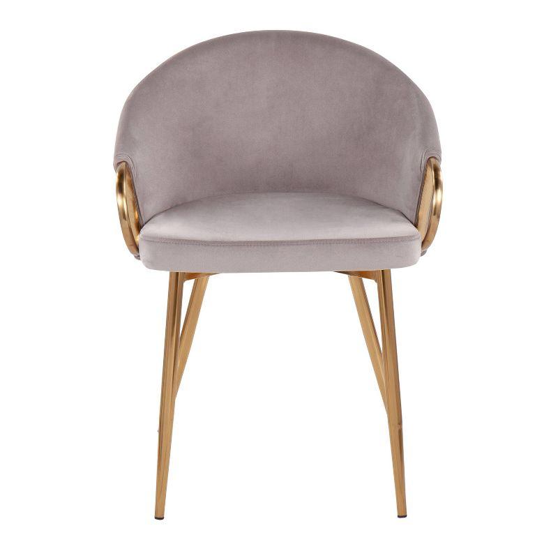 Claire Velvet/Steel Dining Chair Gold/Silver - LumiSource