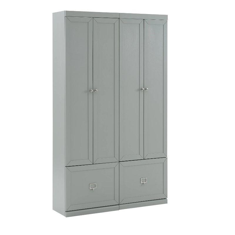 Gray Freestanding 2-Piece Entryway Set with Adjustable Shelving