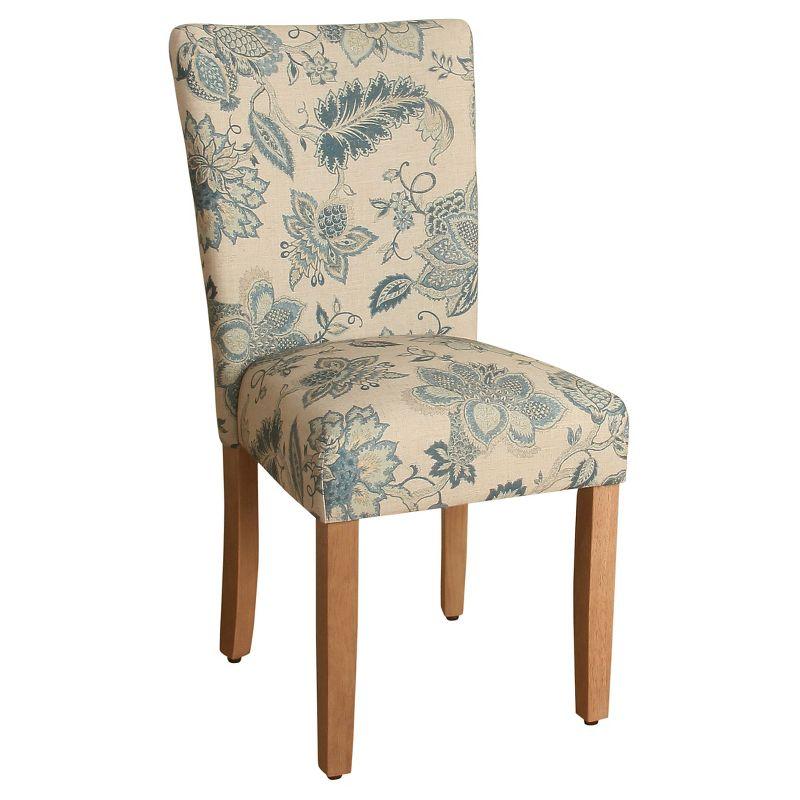 Lexie Vintage Indigo Linen Upholstered Parsons Side Chair Set