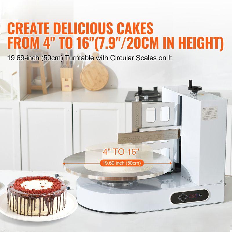 VEVOR Cake Decorating Machine, Cake Cream Spreading Coating Smearing Machine, Low Noise Cake Frosting Machine, Turntable with Adjustable Scraper