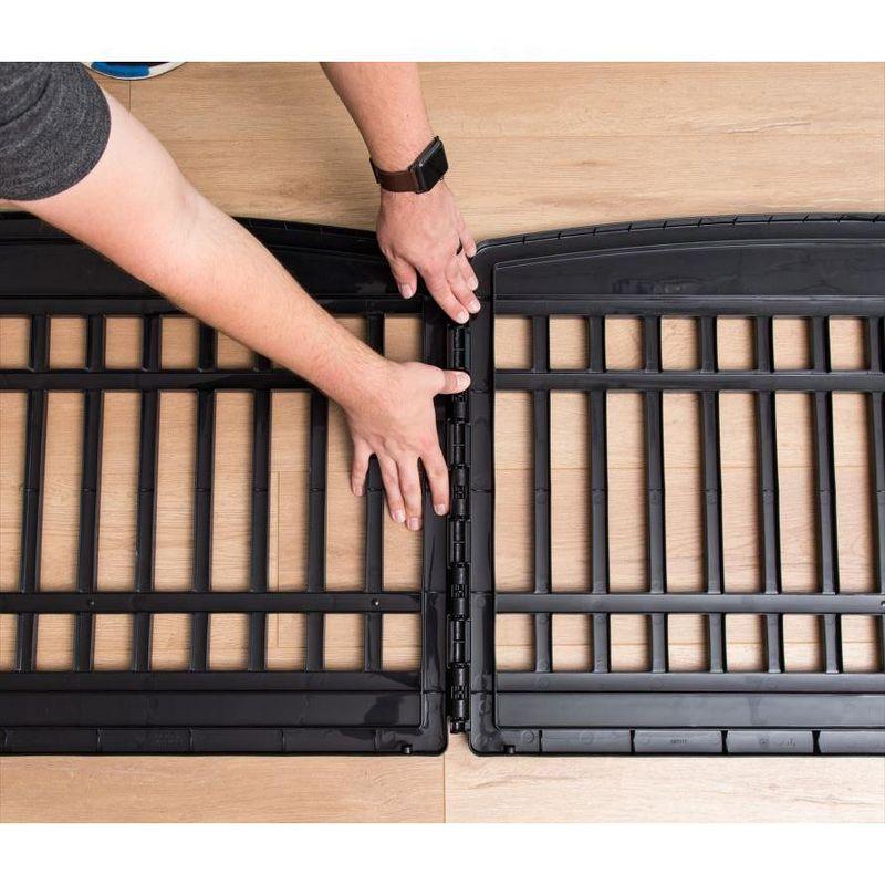 Black 6-Panel Plastic Pet Playpen for Indoor/Outdoor Use