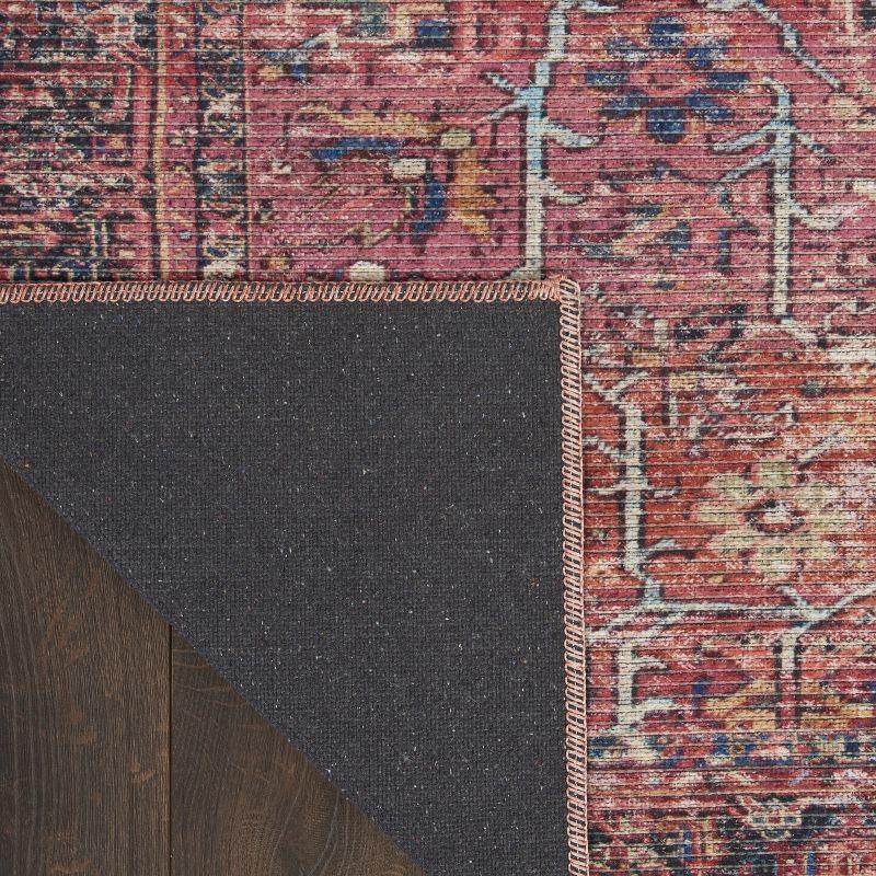 Bungalow Rose Machine Washable Oriental Red Area Rug
