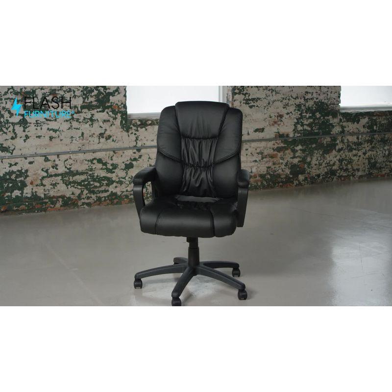 Flash Furniture Flash Fundamentals Big & Tall 400 lb. Rated Black LeatherSoft Swivel Office Chair with Padded Arms