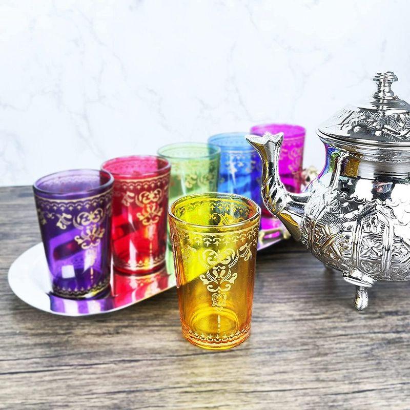 The Wine Savant Moroccan Design Drinking Glasses, Perfect Addition to Home Bar, Unique Style & Decor - 6 pk