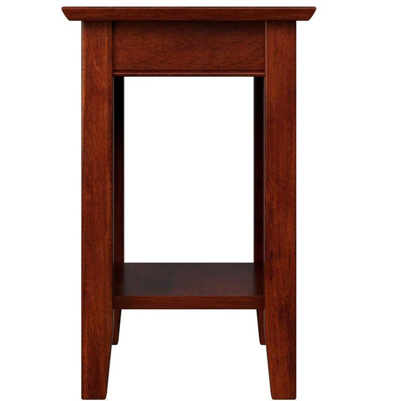 AFI Furnishings Nantucket Chair Side Table with Charging Station in Walnut