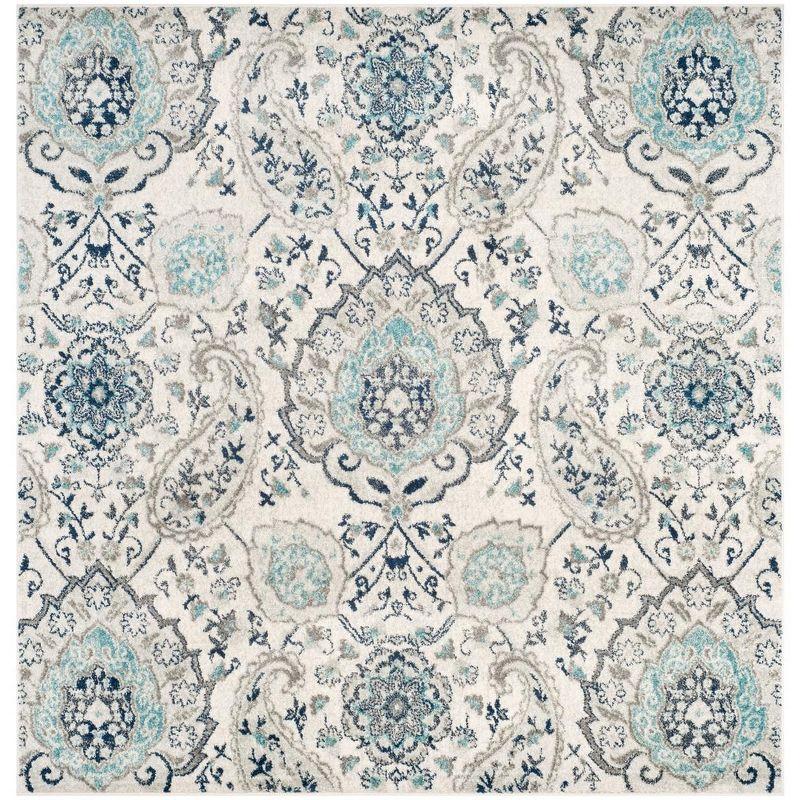 Madison MAD600 Power Loomed Indoor Area Rug - Cream/Light Grey - 4'x4' - Safavieh