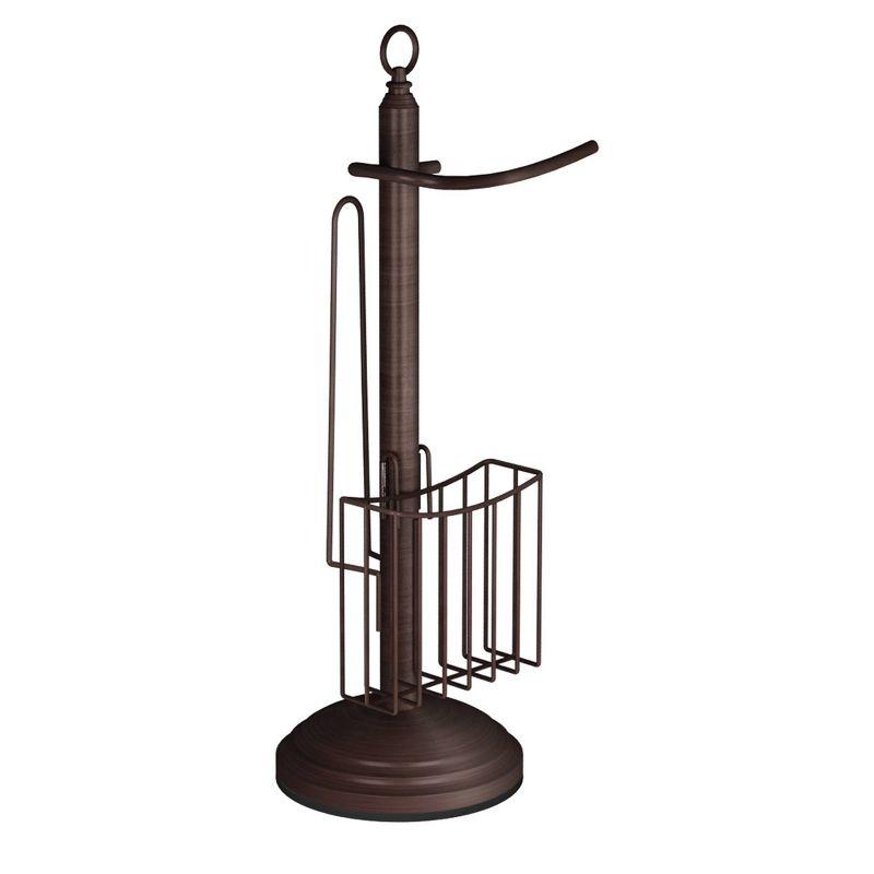 Oil Rubbed Bronze Freestanding Toilet Paper Holder with Storage