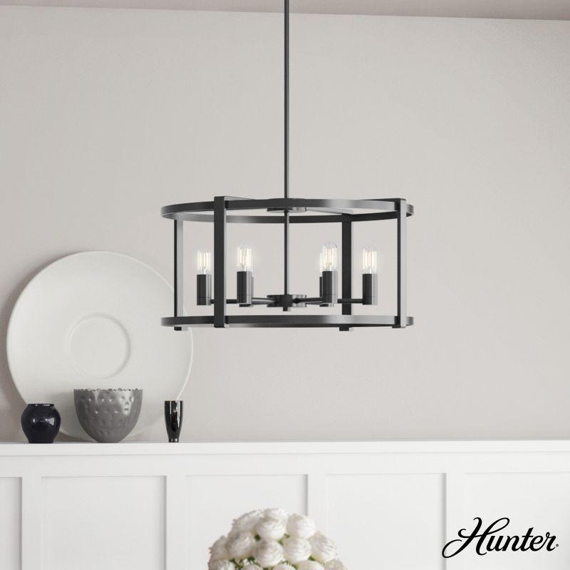 6-Light Astwood Clear Glass Chandelier Ceiling Light Fixture Matte Black - Hunter Fan