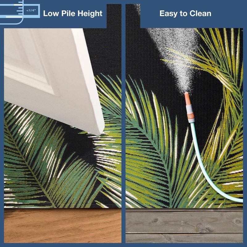 Liora Manne Marina Palm Border Indoor/Outdoor Rug Black 8'10" x 11'9"