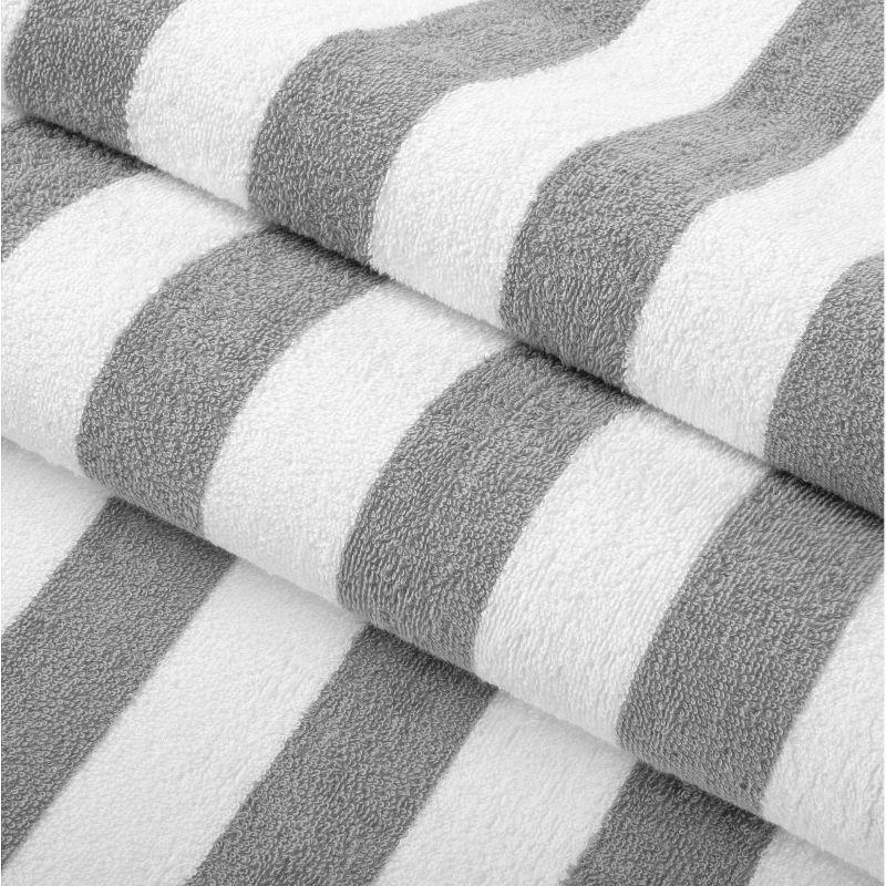 Arkwright Oversized California Beach Towels - (Pack of 4) Absorbent, Quick Drying, Ringspun Cotton Pool Towel, 30 x 70 in - Grey