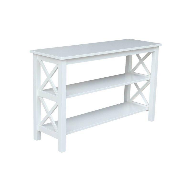 Hampton Console Table White - International Concepts: Hardwood Entryway Table with Fixed Shelves