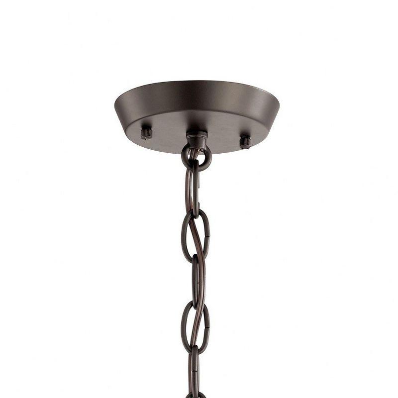 Kennewick™ 3 Light Chandelier with White fabric Brushed Nickel