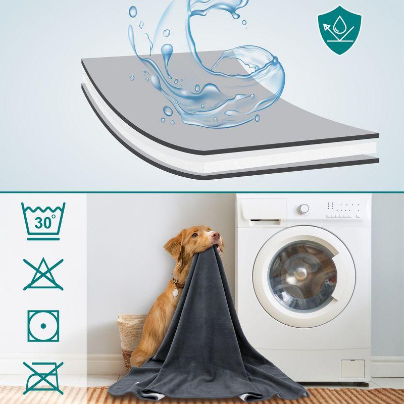 PetAmi Waterproof Dog Blanket, Pet Cat Puppy Couch Cover Protection, Fleece Washable Reversible Soft Plush Throw