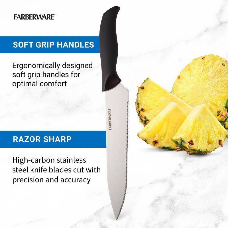 Farberware Faberware 25-Piece Knife Block Set With Soft Grip Handles, Measuring Cups, Spoons & Spatulas