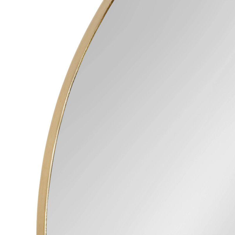 28" Rollo Round Wall Mirror Gold - Kate & Laurel All Things Decor: Modern Style, Metal Frame, No Assembly Required