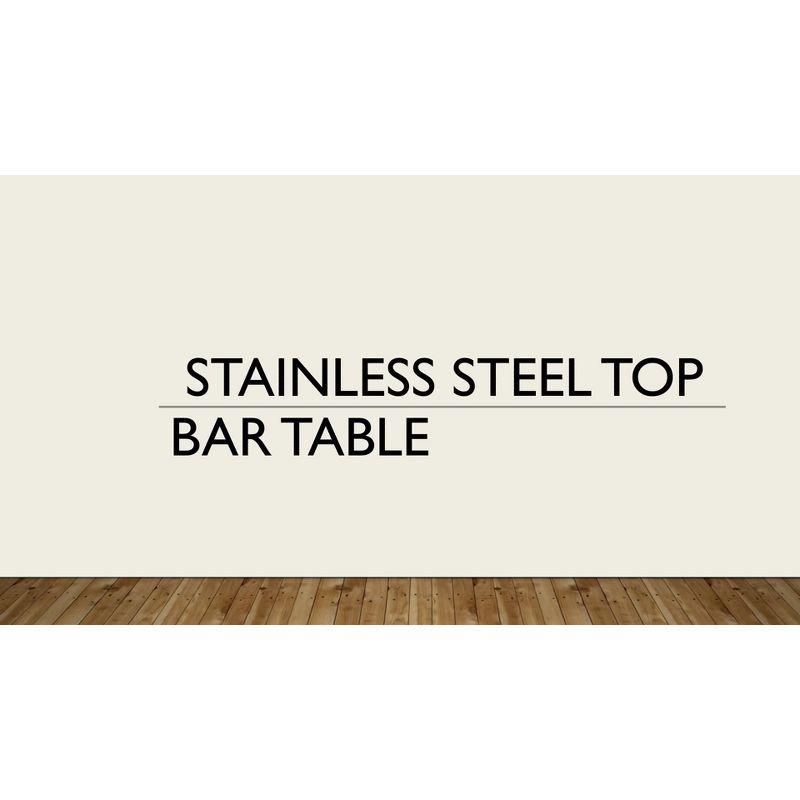 Carolina Living Cooper Stainless Steel Top Bar Table Wood/Black: High Bar Height, Kitchen Functionality