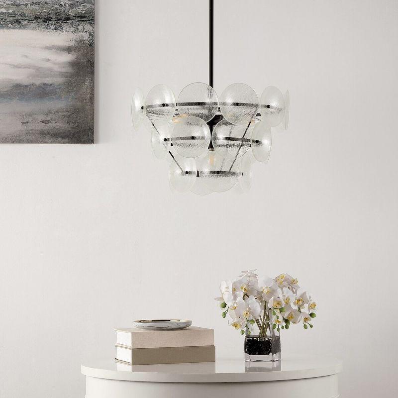 Landreth Chandelier - Black/Clear - Safavieh.