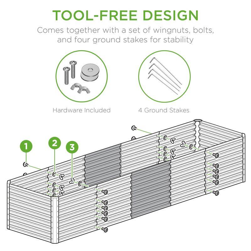 Best Choice Products 8x2x2ft Outdoor Metal Raised Garden Bed, Planter Box for Vegetables, Flowers, Herbs