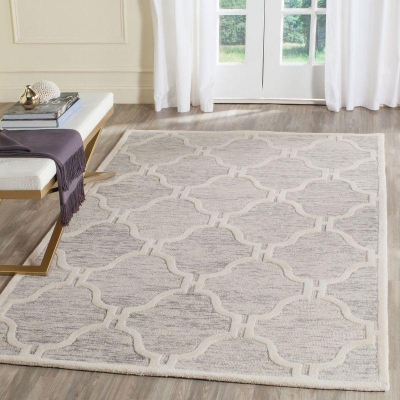 Ivory and Gray Hand-Tufted Wool Area Rug