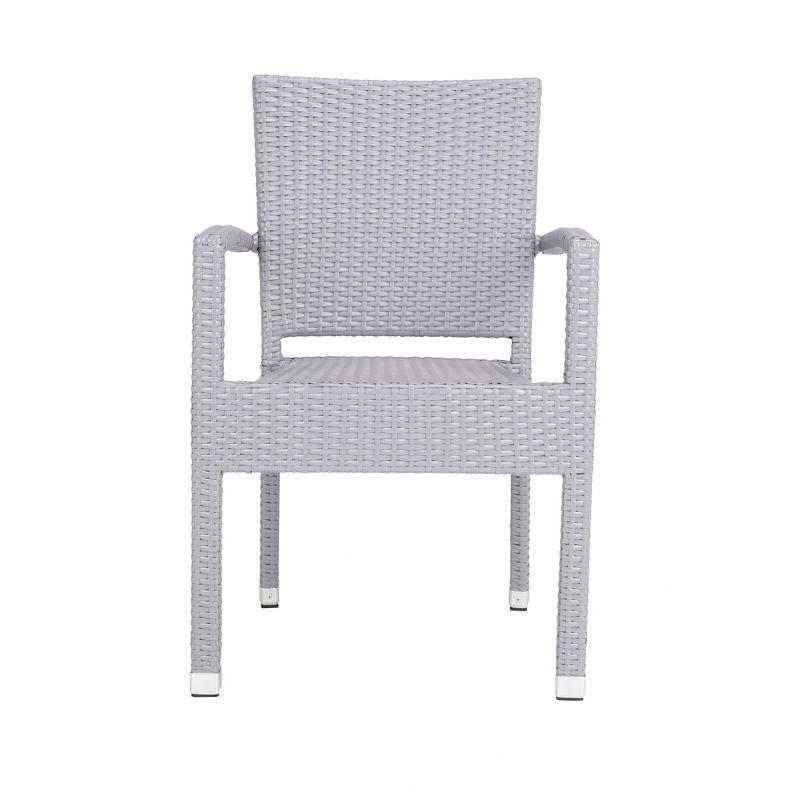 Kelda Stackable Arm Chair Indoor/Outdoor (Set Of 2) - PAT4004 - Grey - Safavieh