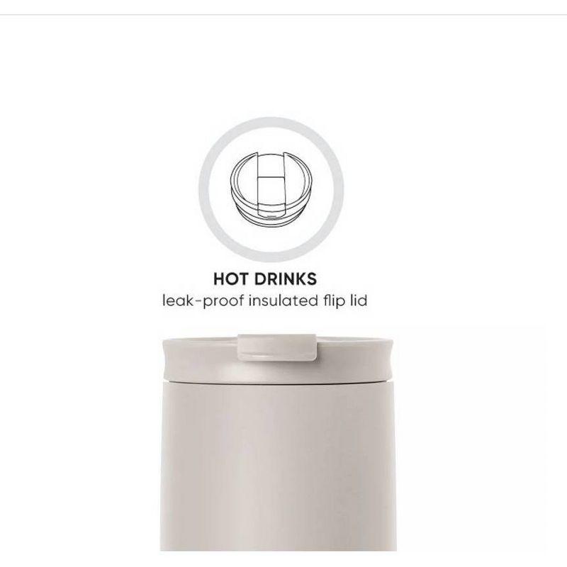 Simple Modern Voyager 16oz Stainless Steel Travel Mug: Insulated Flip Lid, Dishwasher-Safe, Off-White, All Ages