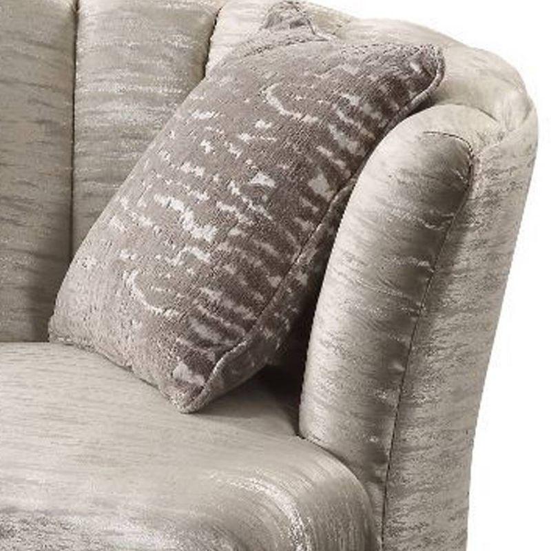 Acme Furniture 41" Athalia Swivel Chair Shimmering Pearl: Linen Upholstery, Wood Frame, No Assembly Required