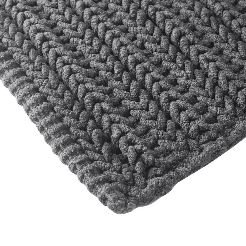 Lasso 100% Cotton Chenille Chain Stitch Non-Slip Bath Rug