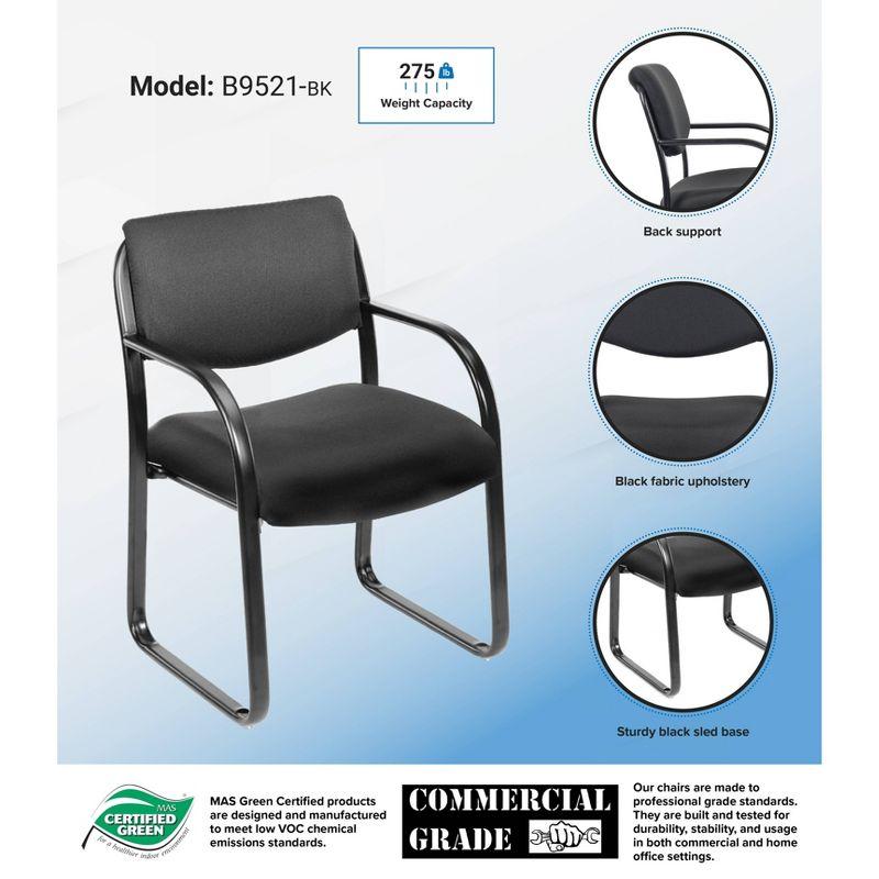 Black Fabric and Steel Sled Base Dining Chair