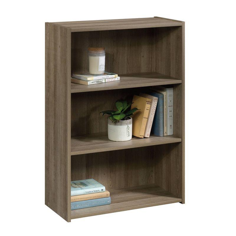 Adjustable Summer Oak 3-Shelf Wooden Bookcase