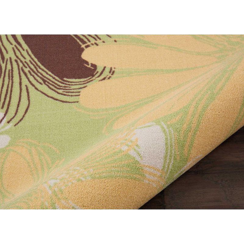 Nourison Home & Garden Flower Indoor Outdoor Runner Rug Green 2'3" x 8'