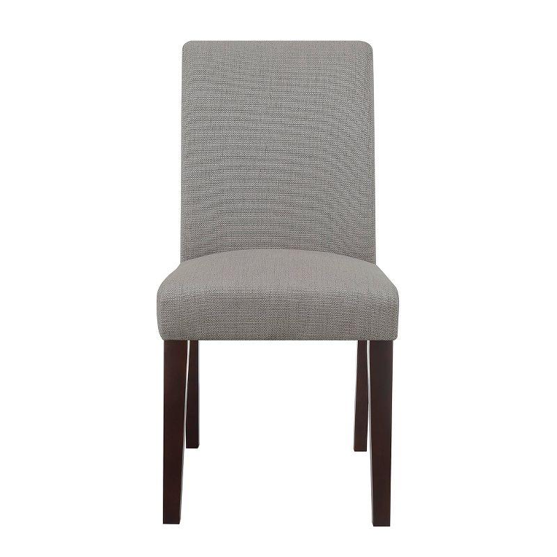 Ash Gray High-Back Linen Upholstered Parsons Side Chair