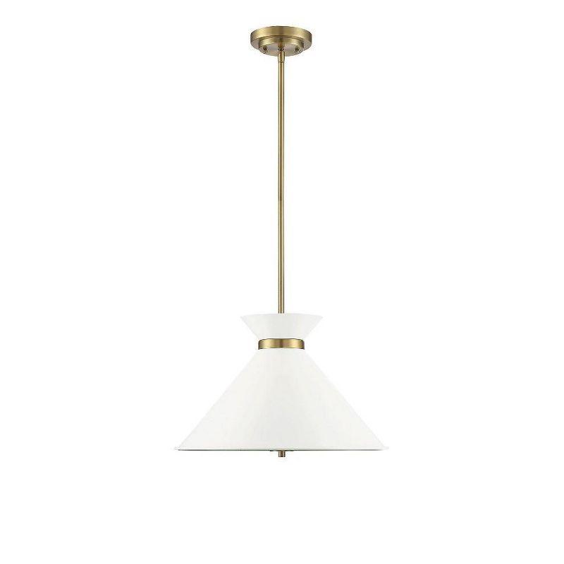 Lamar 3-Light Black and Warm Brass Pendant with Glass Shade