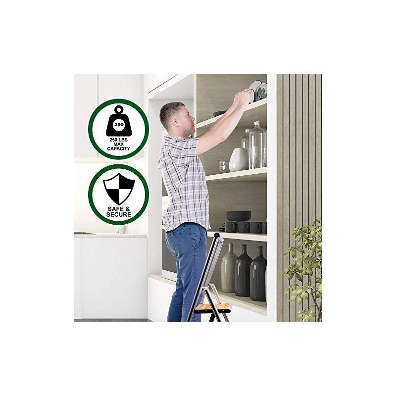 Sorfey Sorfey Step Ladders 4 - Step Steel Lightweight Folding Step Ladder