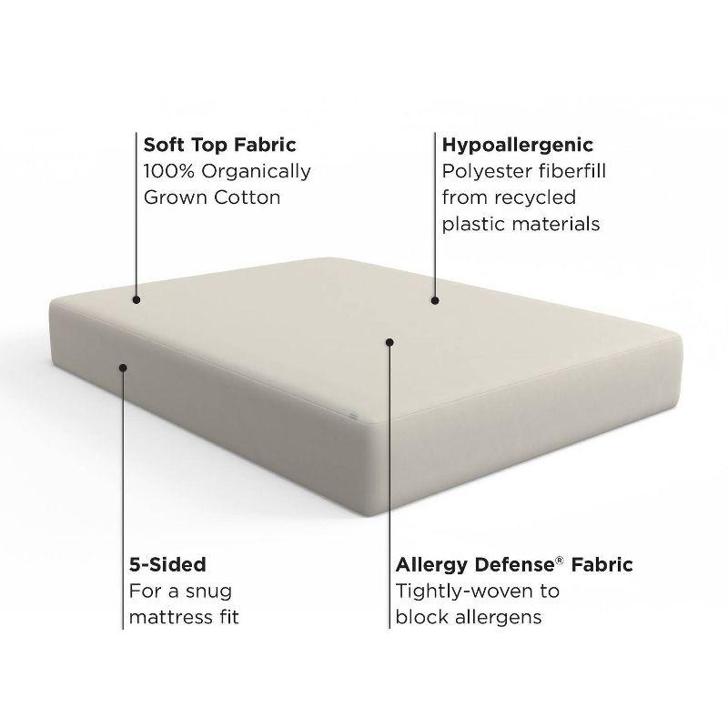 AllerEase Mattress Pad with 100% Organically Grown Cotton Top (6oz)