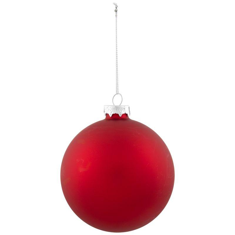 2-Finish Glass Christmas Ball Ornament (Set of 4)