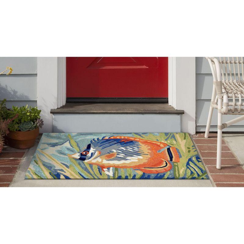 Liora Manne Ravella Tropical Fish Indoor/Outdoor Rug Ocean 2' x 3'