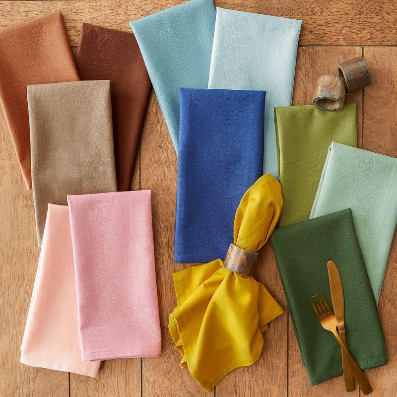 Design Imports  Solid Cotton Napkin Set 6 Piece, Antique Green, 20X20"