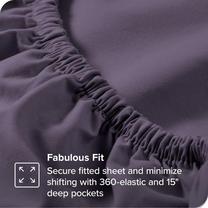 Bare Home 260 Thread Count Organic Cotton Percale Fitted Sheet