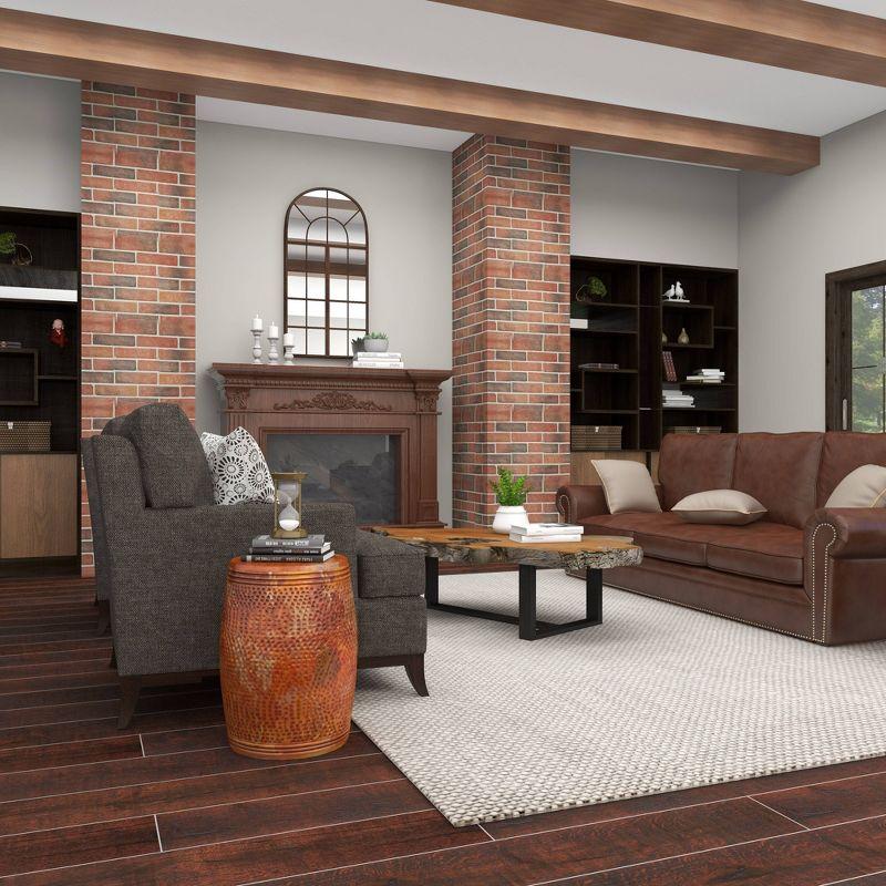 Metal Drum Copper Colored Accent Table - Olivia & May: Hammered Aluminum, Indoor Use, Fully Assembled
